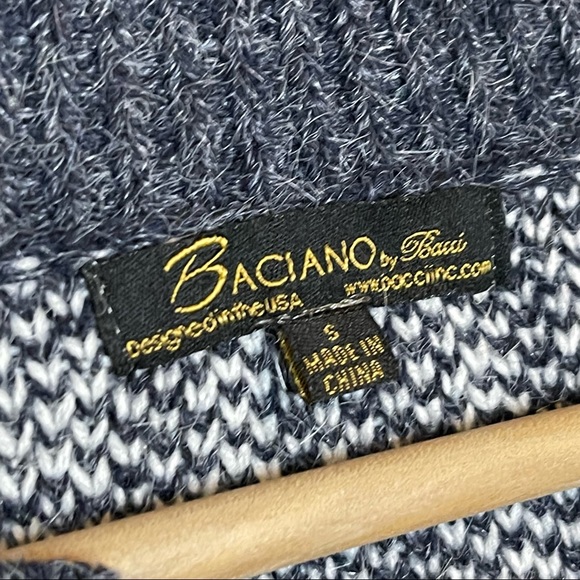 Baciano Long Line Cardigan Small Grey Striped Pattern - Picture 4 of 5